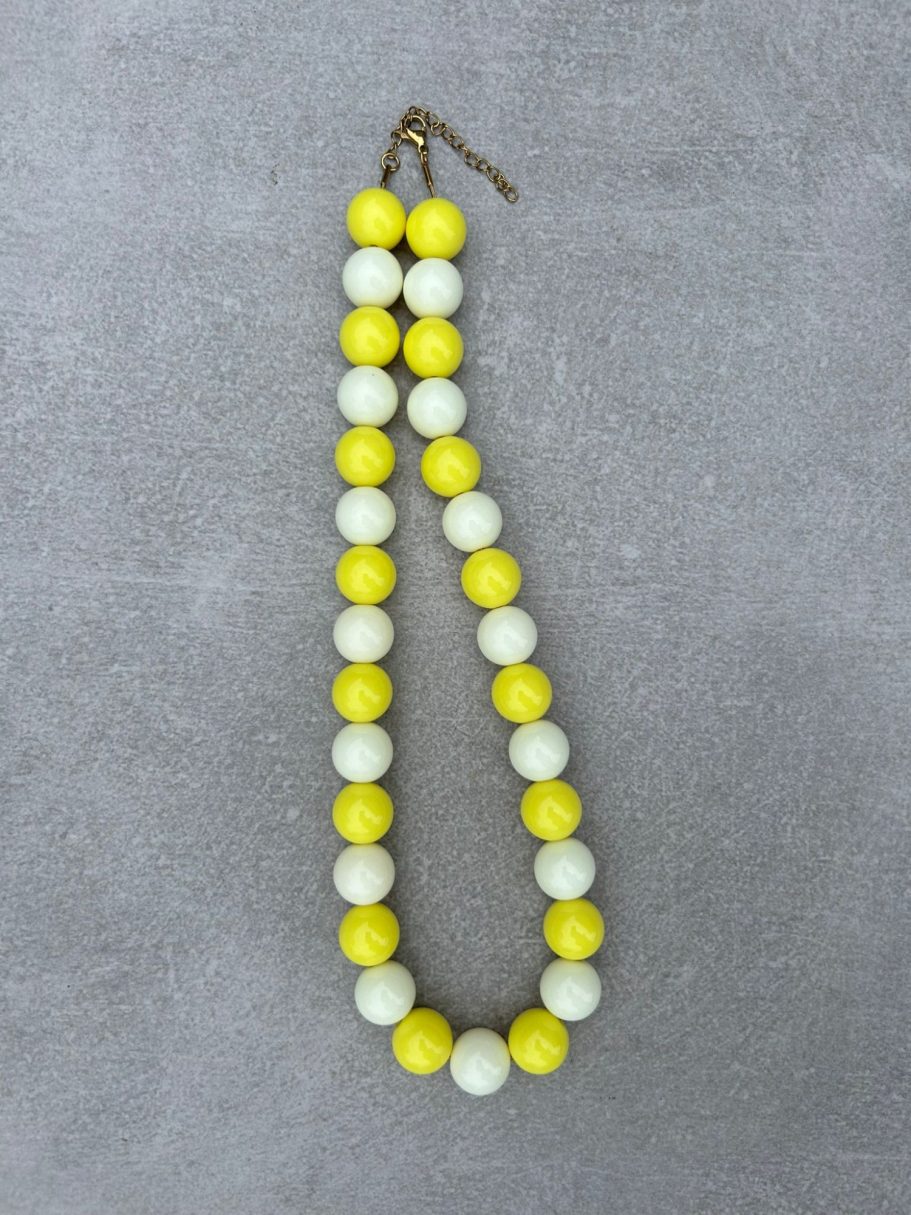Candy ketting S 14mm- combi geel/creme €12,50 Candy ketting S - combi geel/creme