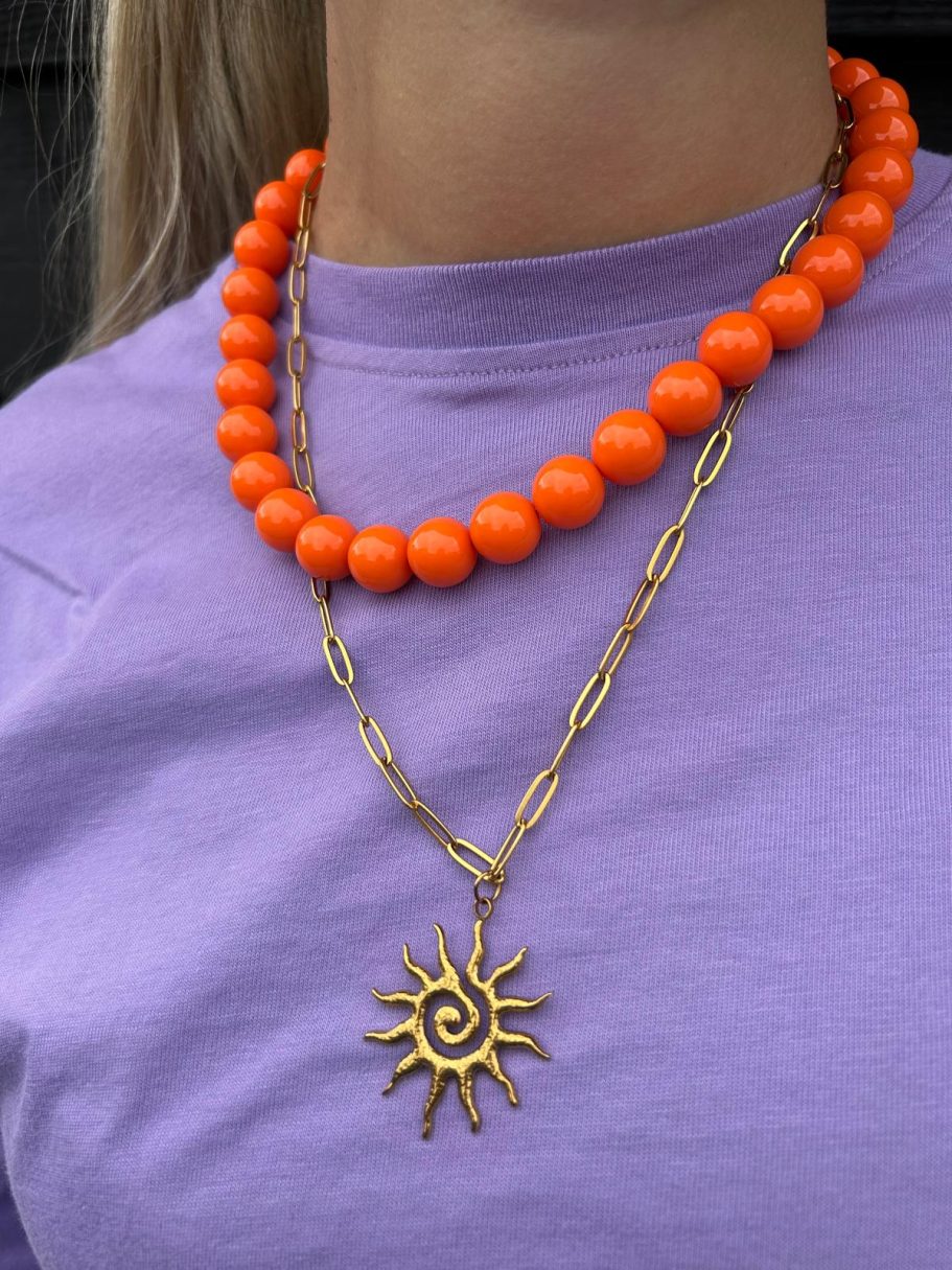 Candy ketting S 14mm- oranje €12,50 Candy ketting S 14mm- oranje