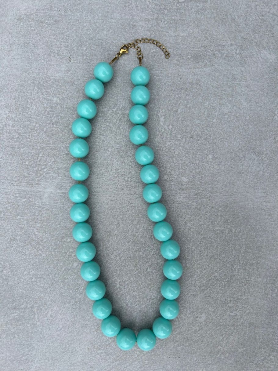 Candy ketting S 14mm- cyaan €12,50 Candy ketting S 14mm- cyaan