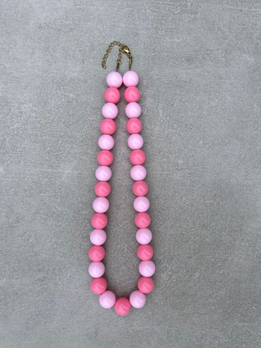 Candy ketting S 14mm- combi roze €12,50 Candy ketting S 14mm- combi roze